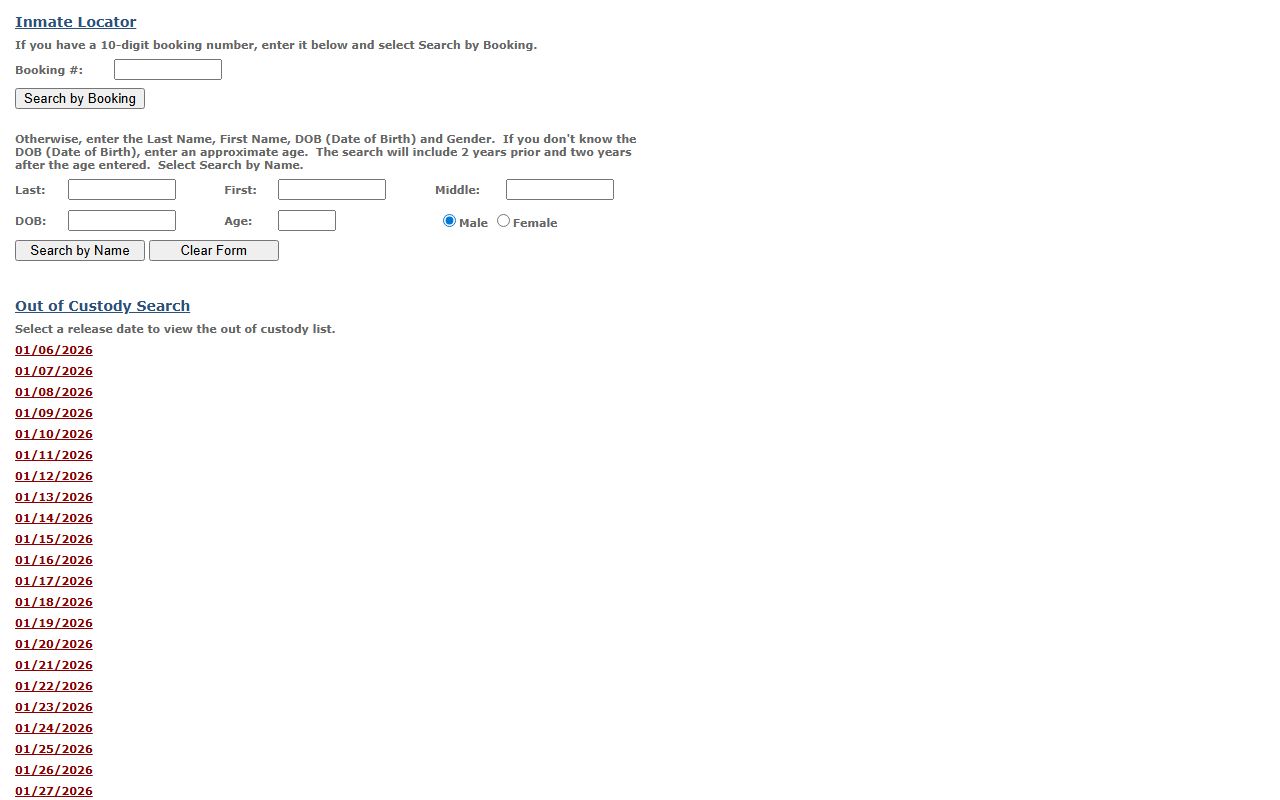 San Bernardino County booking search system